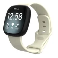 Fitbit Versa 3 & 4 / Sense 1 & 2 Sportbandje - Ecru - Maat: S/M by Watchbandjes-shop – product photo