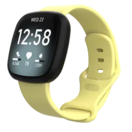 Fitbit Versa 3 & 4 / Sense 1 & 2 Sportbandje - Geel - Maat: M/L de Watchbandjes-shop – photo produit