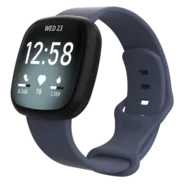 Fitbit Versa 3 & 4 / Sense 1 & 2 Sportbandje - Grijsblauw - Maat: M/L van Watchbandjes-shop – productfoto