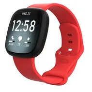 Fitbit Versa 3 & 4 / Sense 1 & 2 Sportbandje - Rood - Maat: M/L de Watchbandjes-shop – photo produit