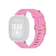 Fitbit Versa 3 & Sense 1 - Canvas nylon bandje - Roze by Watchbandjes-shop – product photo