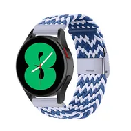 Garmin Approach S12 / S40 / S42 - Braided nylon bandje - Blauw / wit van Watchbandjes-shop – productfoto
