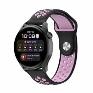 Garmin Forerunner 255 & 570 - 47mm - Sport Edition Siliconen band - Zwart + roze van Watchbandjes-shop – productfoto