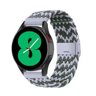 Garmin Forerunner 55 / 70 / 165 / 170 / 245 / 570 (42mm) / 645 - Braided nylon bandje - Groen / grijs by Watchbandjes-shop – product photo