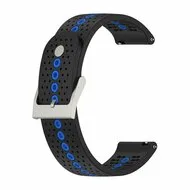 Garmin Forerunner 55 / 70 / 165 / 170 / 245 / 570 (42mm) / 645 - Dot Pattern bandje - Zwart met blauw by Watchbandjes-shop – product photo