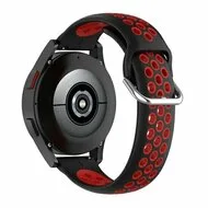 Garmin Forerunner 55 / 70 / 165 / 170 / 245 / 570 (42mm) / 645 - Siliconen sportbandje met gesp - Zwart + rood van Watchbandjes-shop – productfoto