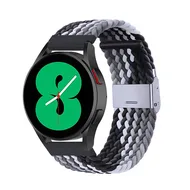 Garmin Venu 2 & 3 - Braided nylon bandje - Grijs / zwart by Watchbandjes-shop – product photo