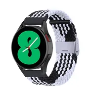 Garmin Venu 4 - 45mm - Braided nylon bandje - Zwart / wit van Watchbandjes-shop – productfoto