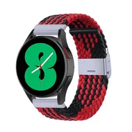 Garmin Venu / Sq / Sq2 / 2 plus - Braided nylon bandje - Rood / zwart by Watchbandjes-shop – product photo
