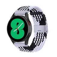Garmin Venu / Sq / Sq2 / 2 plus - Braided nylon bandje - Zwart / wit by Watchbandjes-shop – product photo