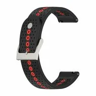 Garmin Venu / Sq / Sq2 / 2 plus - Dot Pattern bandje - Zwart met rood van Watchbandjes-shop – productfoto