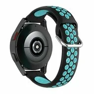 Garmin Venu / Sq / Sq2 / 2 plus - Siliconen sportbandje met gesp - Zwart + blauw van Watchbandjes-shop – productfoto