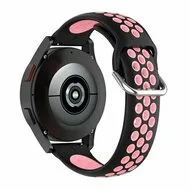 Garmin Vivoactive 4 / 4L - Siliconen sportbandje met gesp - Zwart + roze by Watchbandjes-shop – product photo