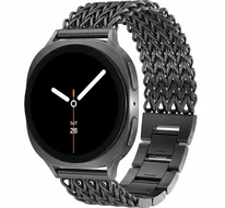 Gevlochten RVS band - Zwart - Samsung Galaxy Watch 8 Classic - 46mm van Watchbandjes-shop – productfoto
