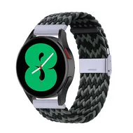 Huawei Watch 5 - 42mm - Braided nylon bandje - Groen / zwart by Watchbandjes-shop – product photo