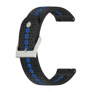 Huawei Watch GT 3 Pro - 43mm - Dot Pattern siliconen bandje - Zwart met blauw van Watchbandjes-shop – productfoto