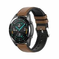 Huawei Watch GT 3 Pro - 43mm - Leer + siliconen bandje - Bruin by Watchbandjes-shop – product photo