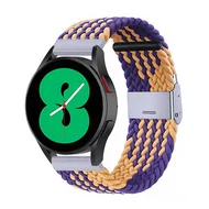 Huawei Watch GT 4 / GT 5 (41mm) & GT 5 Pro (42mm) - Braided nylon bandje - Oker / paars van Watchbandjes-shop – productfoto