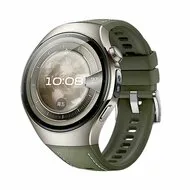 Hybride leer & siliconen band 'True Fit' - Groen - Huawei Watch 5 - 42mm by Watchbandjes-shop – product photo