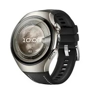 Hybride leer & siliconen band 'True Fit' - Zwart - Huawei Watch 5 - 46mm van Watchbandjes-shop – productfoto