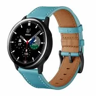 lederen bandje - Blauw - Samsung Galaxy Watch Active 2 van Watchbandjes-shop – productfoto