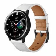 lederen bandje - Wit - Samsung Galaxy Watch 4 Classic - 42mm & 46mm de Watchbandjes-shop – photo produit
