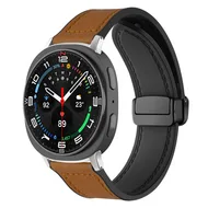 Leer + siliconen bandje - Bruin - Samsung Galaxy Watch 9 - 40mm / 44mm van Watchbandjes-shop – productfoto