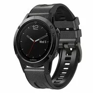 leer + siliconen bandje - Donkergrijs - Garmin Instinct 3 - 50mm by Watchbandjes-shop – product photo