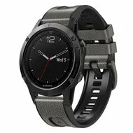 leer + siliconen bandje - Grijs - Garmin Tactix 8 - 51mm by Watchbandjes-shop – product photo