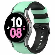 leer + siliconen bandje - Maat: large - Groen - Samsung Galaxy Watch 4 - 40mm & 44mm by Watchbandjes-shop – product photo