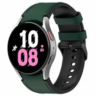 leer + siliconen bandje - Maat: small - Donkergroen - Samsung Galaxy Watch 6 Classic - 47mm & 43mm by Watchbandjes-shop – product photo