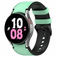leer + siliconen bandje - Maat: small - Groen - Samsung Galaxy Watch 6 Classic - 47mm & 43mm by Watchbandjes-shop – product photo