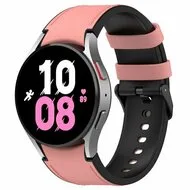 leer + siliconen bandje - Maat: small - Roze - Samsung Galaxy Watch 6 - 40mm & 44mm by Watchbandjes-shop – product photo