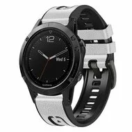 leer + siliconen bandje - Wit - Garmin Forerunner 745 / 935 / 945 / 955 / 965 / 970 van Watchbandjes-shop – productfoto