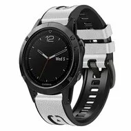 leer + siliconen bandje - Wit - Garmin Instinct 3 / Instinct E - 45mm van Watchbandjes-shop – productfoto