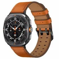 Leren band met twin gesp - Lichtbruin - Samsung Galaxy Watch 9 - 40mm / 44mm van Watchbandjes-shop – productfoto