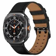Leren band met twin gesp - Zwart - Samsung Galaxy Watch 9 - 40mm / 44mm by Watchbandjes-shop – product photo