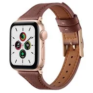 Leren bandje - Bruin - Geschikt voor Apple Watch 38mm / 40mm / 41mm / 42mm by Watchbandjes-shop – product photo