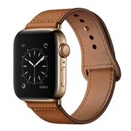 Leren bandje - Bruin - Geschikt voor Apple Watch 38mm / 40mm / 41mm / 42mm från Watchbandjes-shop – produktbild