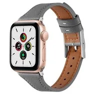 Leren bandje - Grijs - Geschikt voor Apple Watch 44mm / 45mm / 46mm / 49mm van Watchbandjes-shop – productfoto