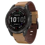 Leren bandje - Lichtbruin - Garmin Approach S60 & S62 / Instinct / Instinct 2 (Solar) van Watchbandjes-shop – productfoto