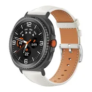 Leren bandje met zwarte connector - Roomwit - Samsung Galaxy Watch 8 - 40mm / 44mm van Watchbandjes-shop – productfoto