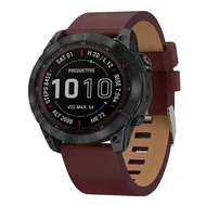 Leren bandje - Roodbruin - Garmin Quatix 8 - 51mm van Watchbandjes-shop – productfoto