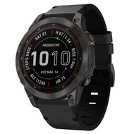 Leren bandje - Zwart - Garmin Fenix 7 / 6 / 5 by Watchbandjes-shop – product photo