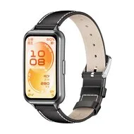 Leren bandje - Zwart - Huawei Band 11 / 11 pro by Watchbandjes-shop – product photo