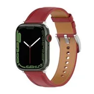 Luxe leren bandje - Bordeaux - Geschikt voor Apple Watch 44mm / 45mm / 46mm / 49mm by Watchbandjes-shop – product photo