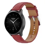 Luxe leren bandje - Bordeaux - Xiaomi Mi Watch / Xiaomi Watch 2 / Xiaomi Watch S1 / S2 / S3 / S4 (47mm) van Watchbandjes-shop – productfoto