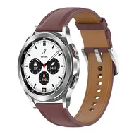 Luxe leren bandje - Donkerbruin - Samsung Galaxy Watch 4 Classic - 42mm / 46mm by Watchbandjes-shop – product photo
