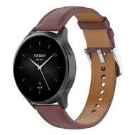 Luxe leren bandje - Donkerbruin - Xiaomi Mi Watch / Xiaomi Watch 2 / Xiaomi Watch S1 / S2 / S3 / S4 (47mm) by Watchbandjes-shop – product photo