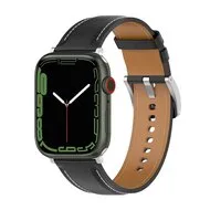 Luxe leren bandje - Zwart - Geschikt voor Apple Watch 38mm / 40mm / 41mm / 42mm by Watchbandjes-shop – product photo